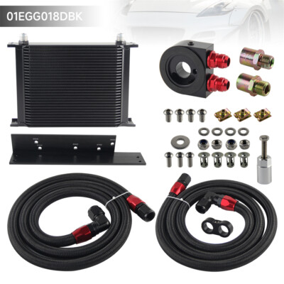 30 Row Bolt On Oil Cooler Kit For Nissan 03-08 350z Fairlady 09-17 370Z BK