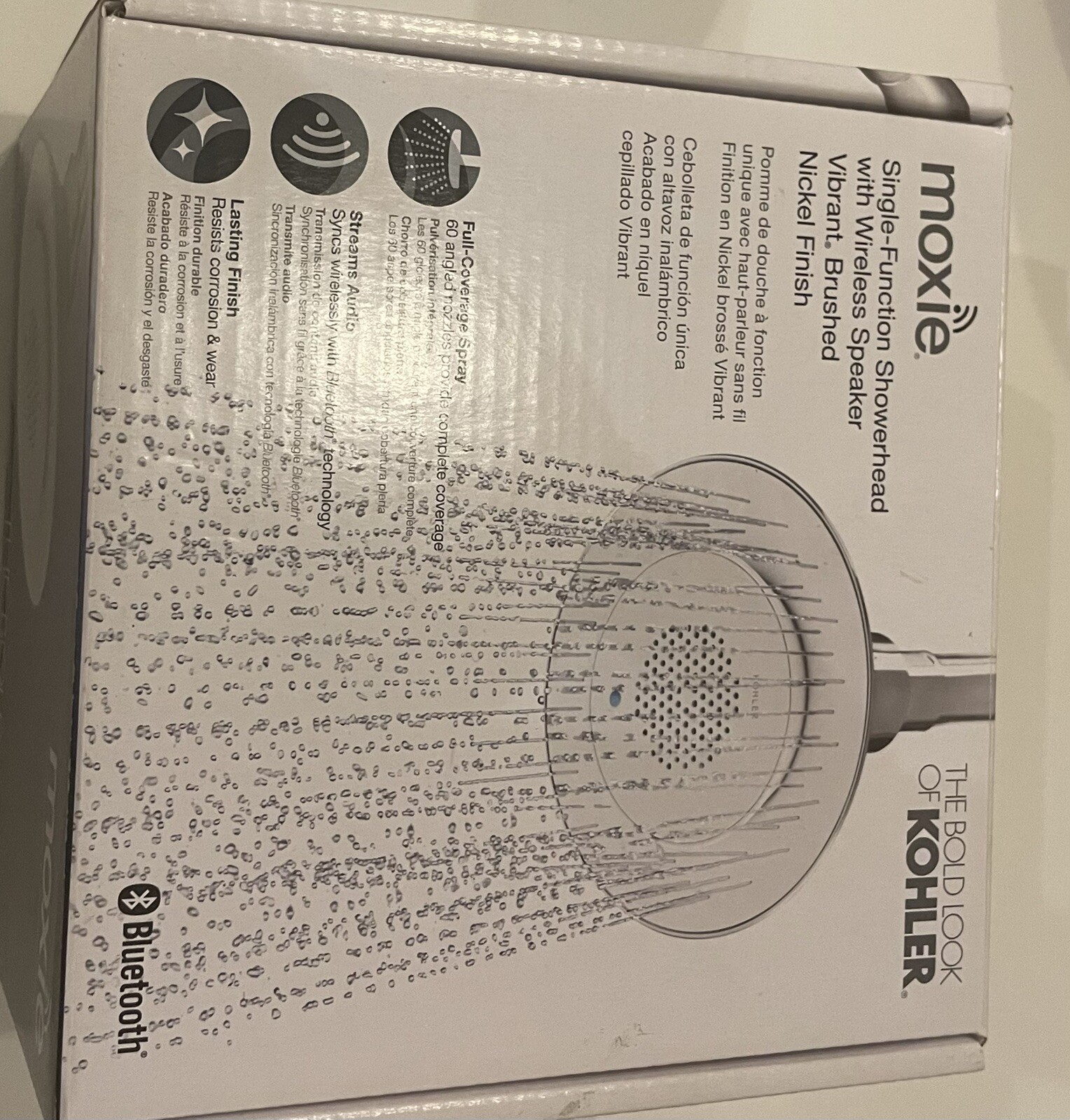 Kohler Moxie Single Function Showerhead with Speaker - Brushed Nickel