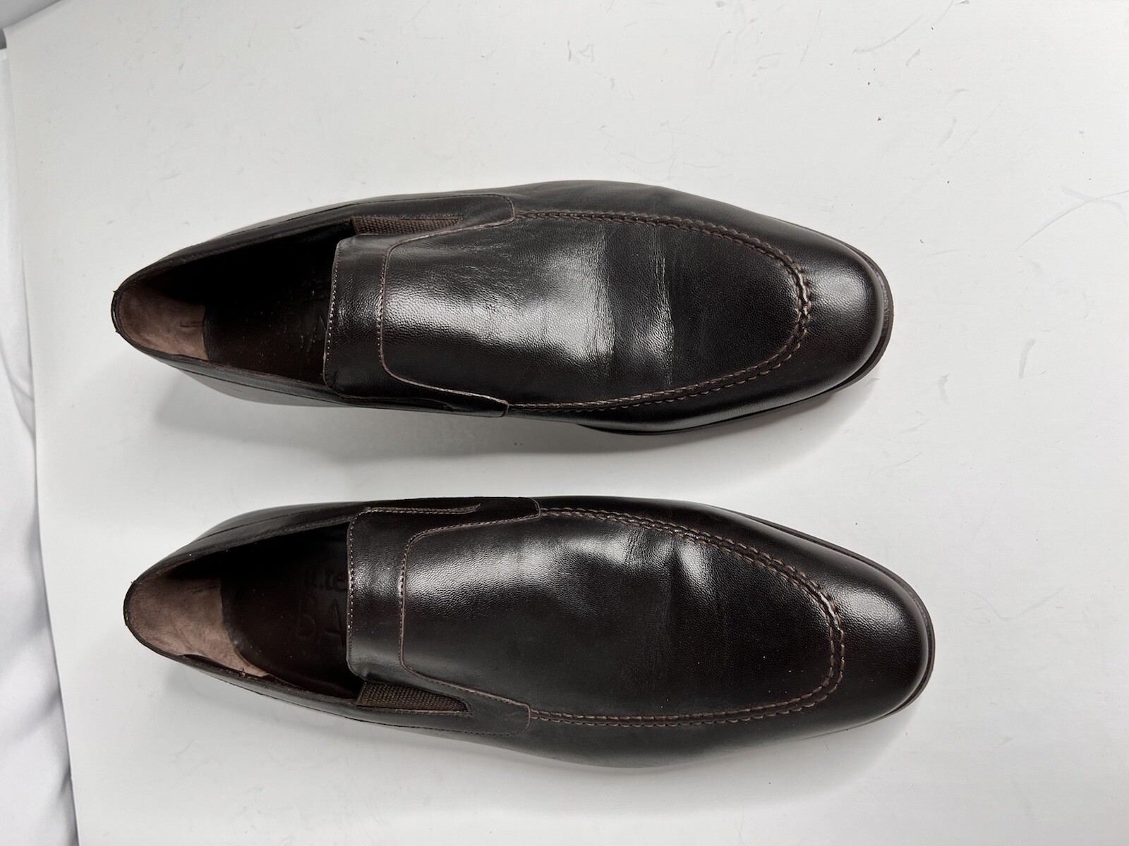 Size 9 A Testoni Basic Brown Leather Slip On Loaf… - image 2