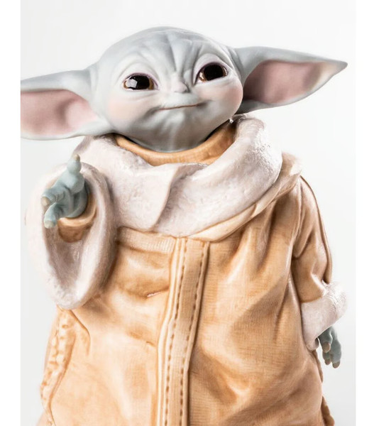 Star Wars Mandalorian Grogu The Child Baby Yoda Limited Porcelain Statue Lladro'-image