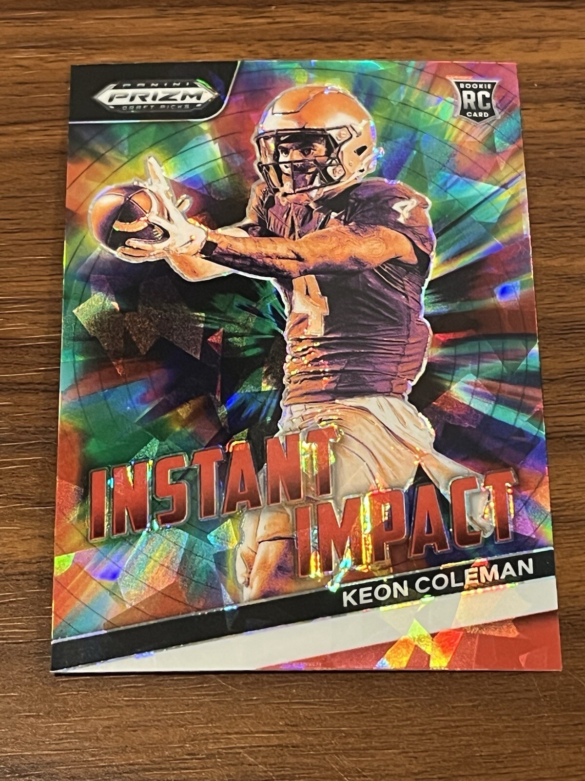 Keon Coleman 2024 Prizm Draft Picks RC #II-KC Instant Impact Red Cracked Ice FSU