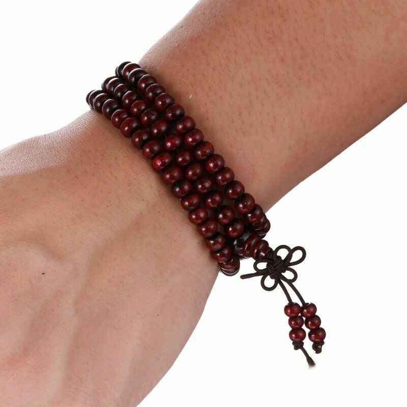 Sandalwood Buddhist Buddha Meditation 6mm 108 Prayer Bead Mala - Foto 2