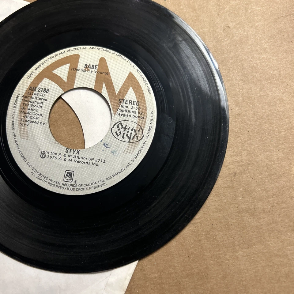 STYX Babe/I Am Ok 1978 A&M Records 45 - Image 2 of 4