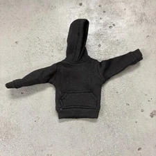 SU-RG-PKHD-BK-L: 1/12 scale hoodie for 6" muscular body - Black