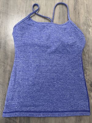 Lululemon Power Y  Tank Top Racerback Active Wear Blue Heather Pigment Size 6