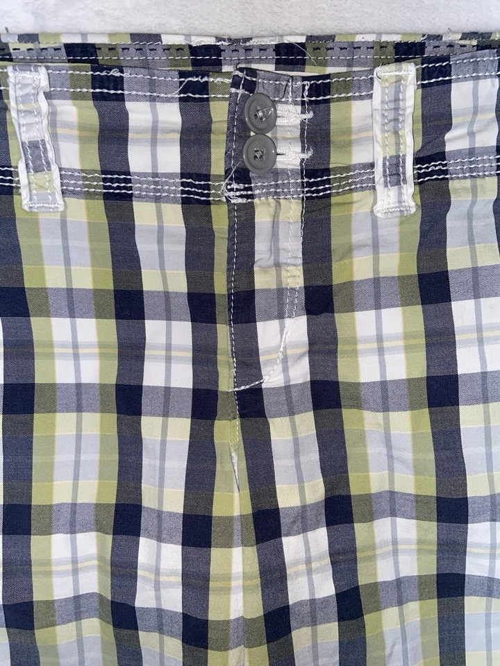 Ruehl Nº Bermudas Pantalones Cortos 925 Verde Azul A Cuadros Talla 8 Playa Relax Informal Retro Foto 2 de 4