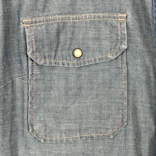 Country Road Denim Tunic Shirt Button Up Long Sleeve Two Tone Blue Size Small - Picture 5 of 16