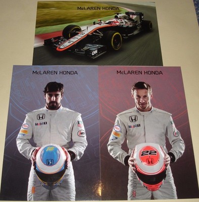 F1 2015 Formel 1 Grand Prix - McLaren Honda MP4-30 Alonso - Knopfkarten-Set 