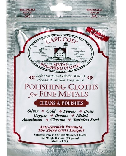 CAPE COD Fine Metal Polishing Cloth (1 Pack of 2 cloths) Watches, Jewellery