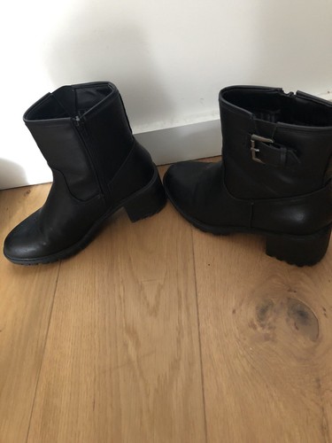 leather biker boots size 4
