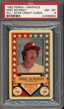 1983 Perma-graphics All-star Credit Cards Baseball Mike Schmidt PSA 8