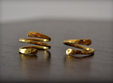 Simple Wrap Ring Minimalist Hammered Ring Twist Textured Ring Brass Band Ring