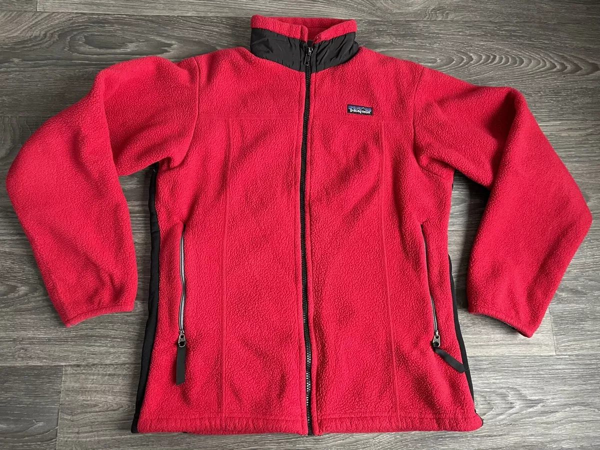Patagonia Fleece Jacket VTG Polartec Regulator Sweater Red Zip USA Made Women M