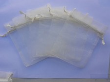 100 SACCHETTI ORGANZA BIANCHI PANNA AVORIO 9x12 cm CONFETTI BOMBONIERA PORTARISO