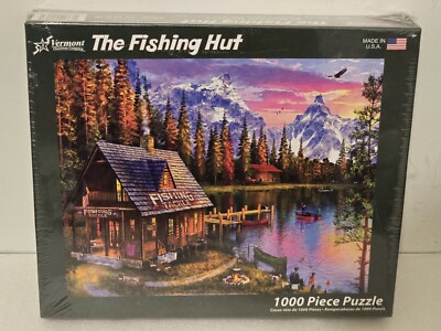 Vermont Christmas Company Fishing Hut 1000 Piece Puzzle NIB NEW