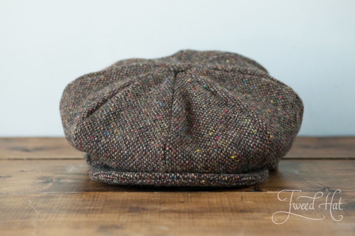 Hanna Hats Newsboy Cap Famous Donegal Wool Tweed 8 Piece Hat
