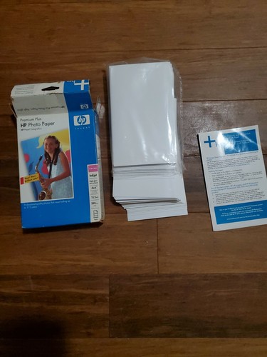 HP Gloss Premium Plus Photo Paper 100 Sheets 4 x 6 inches opened package