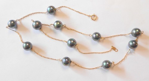 Black South Sea Pearl 14K Yellow Gold 