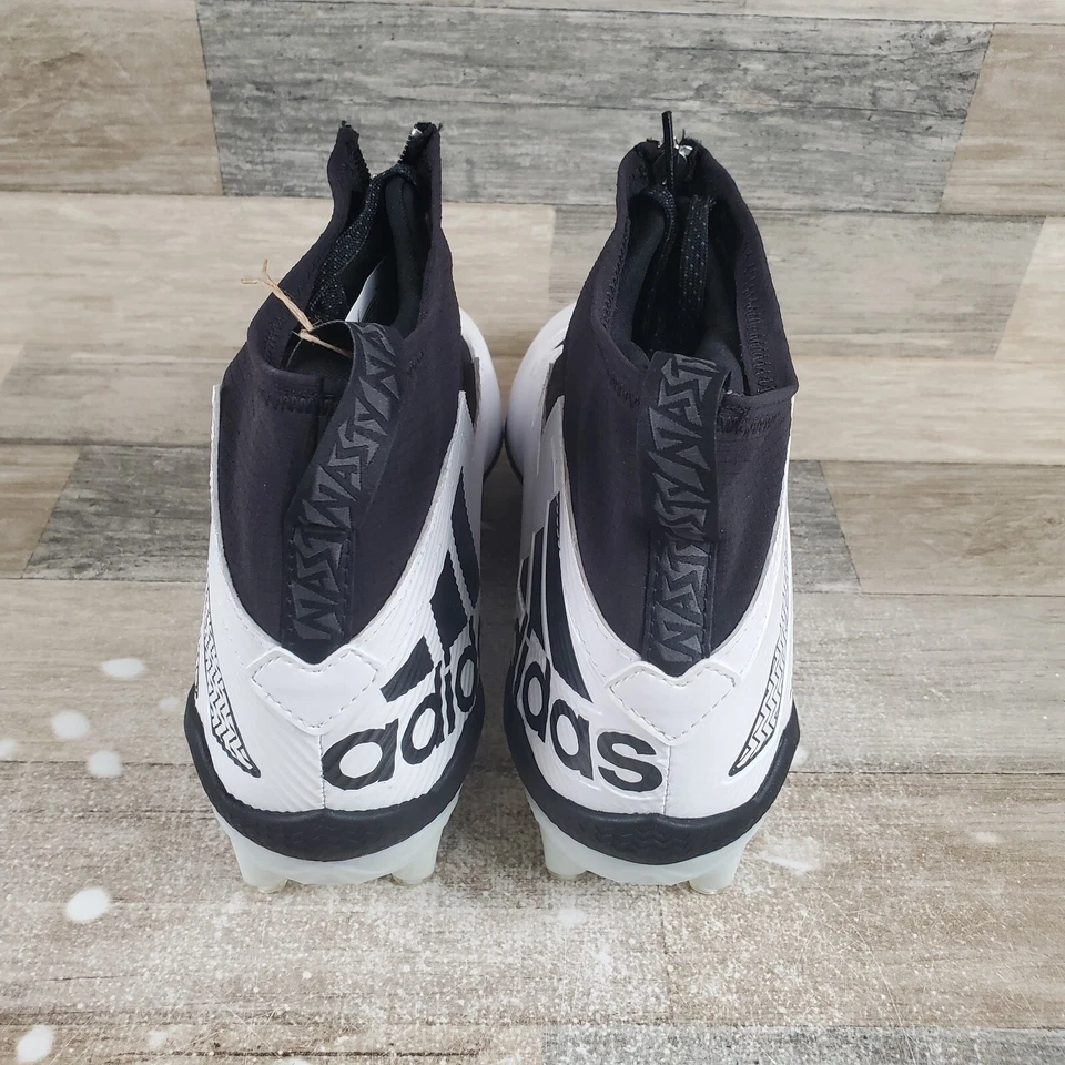 Botines de fútbol Adidas Nasty 2.0 para hombre talla 10 blancos negros con logotipo cremallera frontal Foto 3 de 4