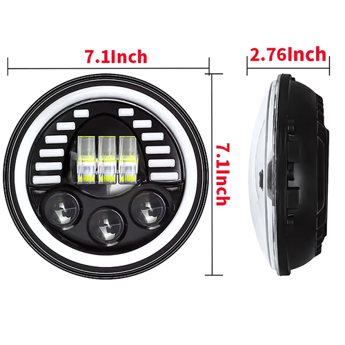 1964-1976 for Dodge Dart Classic Car Pair 7" Led Round Headlight Hi-Lo Sealed H4 - Bild 4 von 11