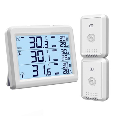 ORIA Refrigerator Thermometer, Wireless Digital Freezer Thermometer with 2 Wi...