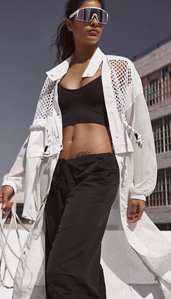 Free People движение под море сетки макси парка трансформируемый куртка WhiteS новый