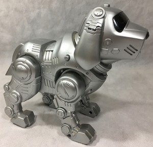 silver robot dog toy