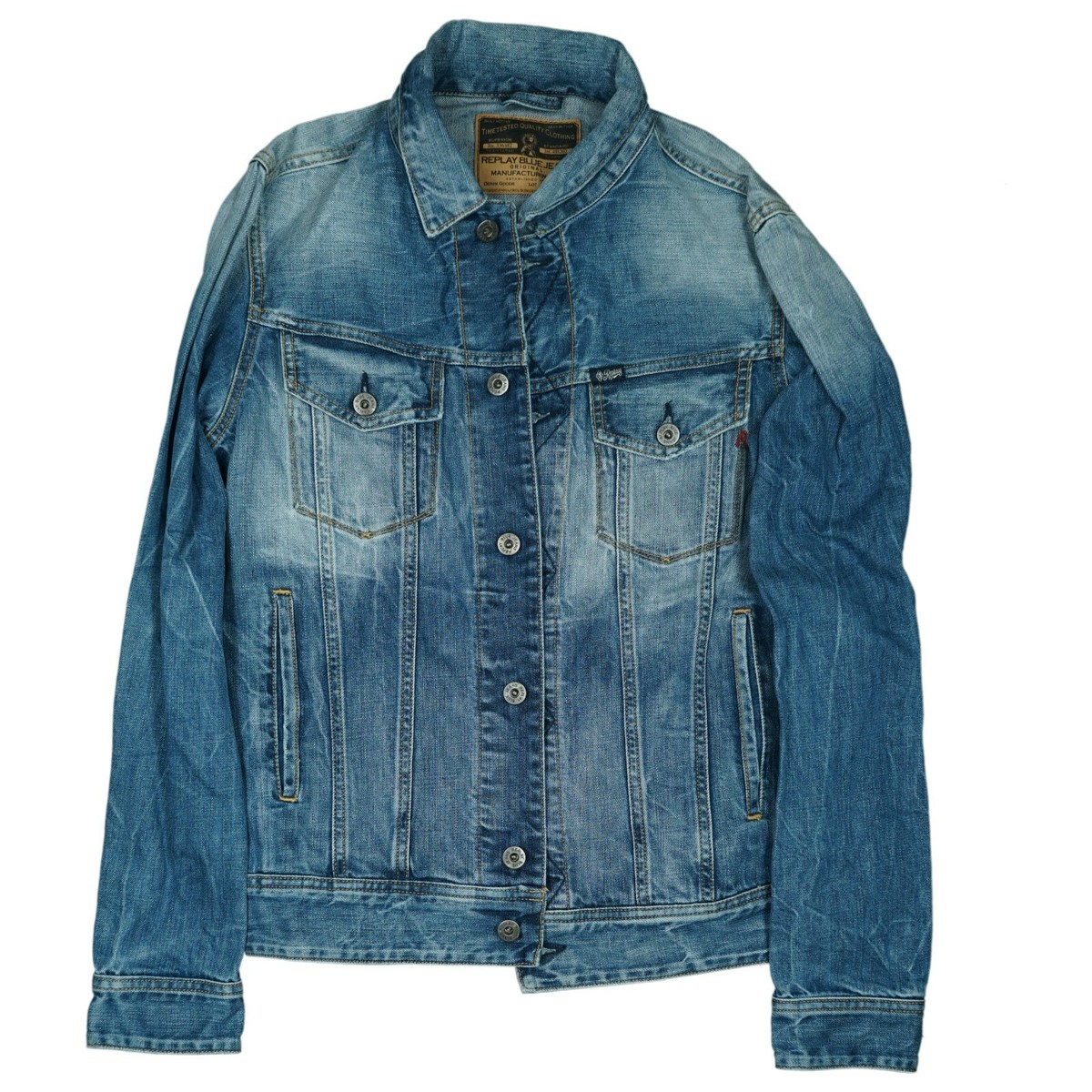 REPLAY Damen Jeans Jacke Jeansjacke M 36 38 stonewashed used