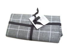 Fieldcrest Gray Classic Window Pane Print Cotton Dinner Napkin Set of 4 New