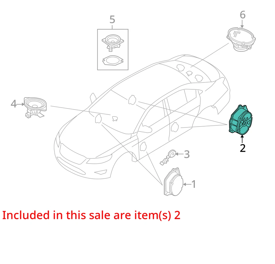 Altavoz sedán Ford Taurus Police Interceptor 2011-2019 ASY DG1Z18808J - NUEVO OEM Foto 2 de 3