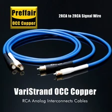 Pair OCC Copper RCA Cable Gold Plated Plug Hi-end Audio Signal Interconnect Wire