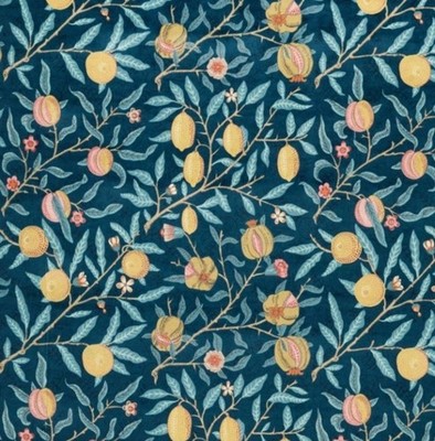William Morris Fabric 'FRUIT VELVET - INDIGO/SLATE' 3.6 METRES (360cm) VELVET