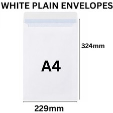 Image of Plain White Envelopes 90 GSM Self Seal A4 A5 A6 C4 C5 C6 DL Sizes Office Letters