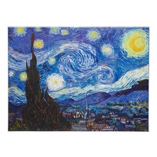 Van Gogh Starry Night 500 Piece Jigsaw Puzzle Premium Blue Board Puzzle, 48 x