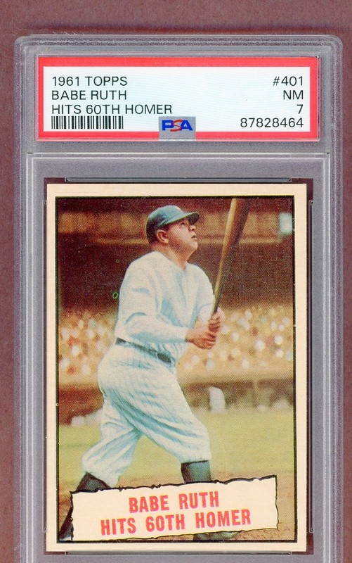 1961 TOPPS #401 BABE RUTH YANKEES PSA 7 NM 561427 (KYCARDS)