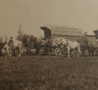 1900s CABINET PHOTO PAINESVILLE OH A. A. CALLENDAR MOVERS HORSE DRAWN WAGONS — photo 1