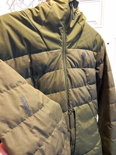 Mountain Hardwear Men's XL Nylon Hooded Full Zip Puffer Jacket Green/Black - product listing photo