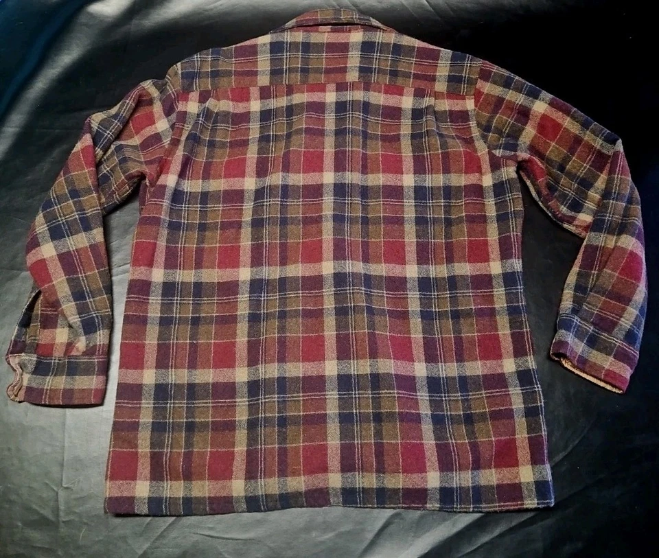 Camisa de flanela vintage High Sierra por Mervyns lã virgem manga longa adulto grande - Imagem 3 de 4