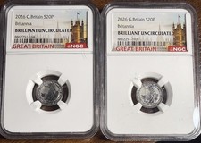 Lot of 2 NGC 2026 Great Britain Britannia S20P BU Coins Certified