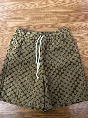 Gucci x The North Face Brown GG Monogram Men s Shorts Drawstring Pockets. Size M