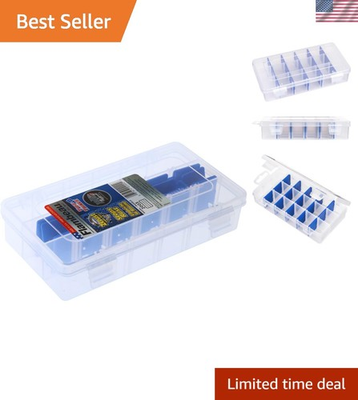 #ad Fishing Tackle Box 2003 Tuff Tainer with 15 Adjustable Zerust Dividers $9.99