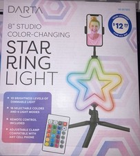 RING LIGHT 8" Star Shape 16 Colors Temperatures w 10 Bright Levels BRAND NEW