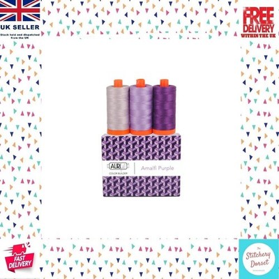 Almalfi Purple Colour Builder Aurifil 50wt Konvolut 3 Fadenbox 1300m Spls