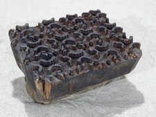 Outil ancien tampon d'impression de tissus batik bois sculpté