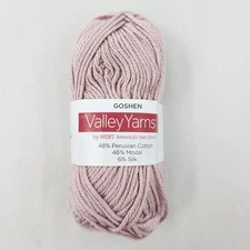 Valley Yarns Goshen Light Pink 0030, 92 Yards 50 g. Cotton Modal Silk NWT