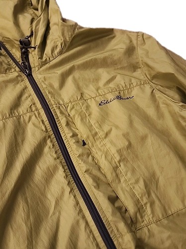 Eddie Bauer Ultralight Jacket Men’s Medium Green Hooded Full Zip Windbreaker - Picture 3 of 7