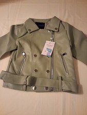 POZAMA KIDS JACKET GREEN LEATHER 3-4 YEAR'S
