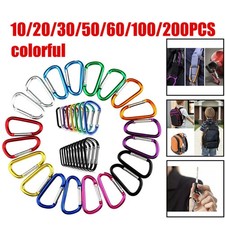 10 Piece-200 Piece Aluminum D Ring Snap Hook Keychain Carabiner