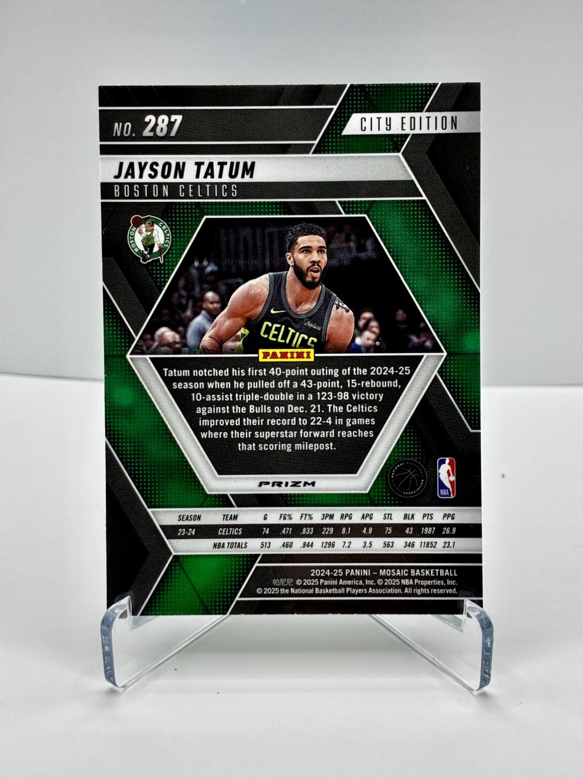 Panini 2024-25 Mosaic City Edition Jayson Tatum Genesis #287 Celtics SSP 🔥🔥🔥 view 3