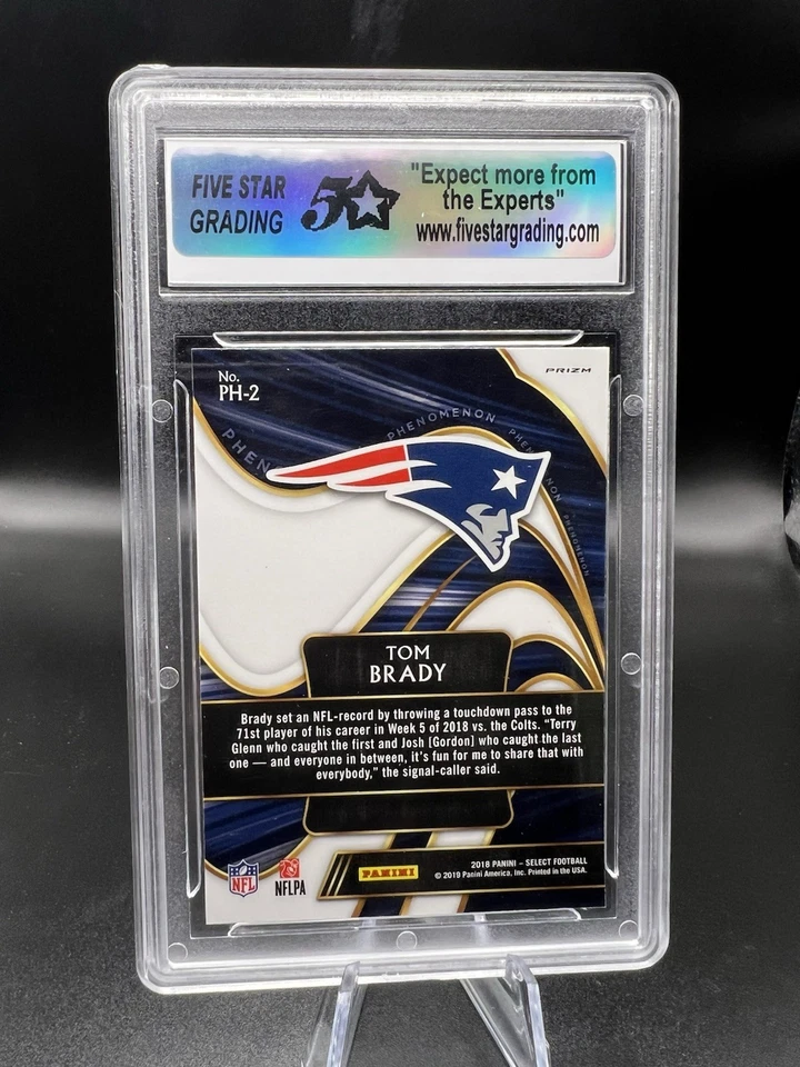 Tom Brady 2018 Panini Select Phenomenon “Tye-Die” Prizm SP /25 PSA 9 POP = 7 - Image 2 of 2